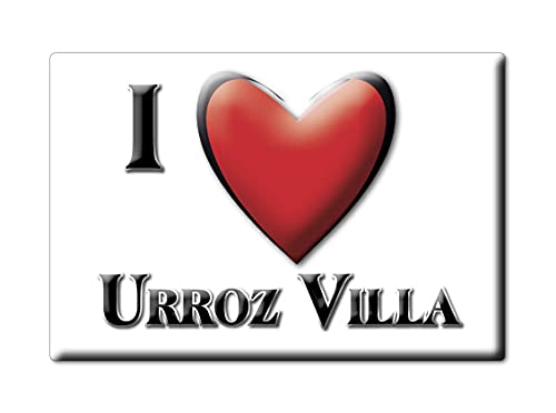 Enjoymagnets URROZ Villa (NA) Souvenir IMANES DE Nevera ESPAÑA Comunidad Foral DE NAVARA IMAN Fridge Magnet Corazon I Love